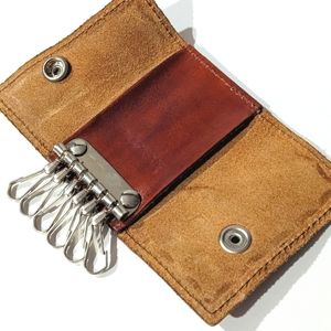 NWOT Artisan-Made Leather Key Wallet Case: Dark Brown - BUNDLE 2+ COLORS & SAVE!